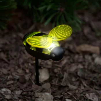   Leszúrható szolárlámpa 12db/tálca - méhecske - 8 x 6,5 x 14 cm - Fehér LED 