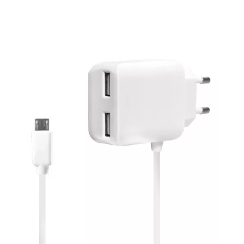 Logilink USB fali töltő , 2+1 port, 10,5W, fehér