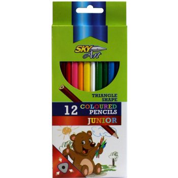 Sky Art Junior háromszögletű színes ceruza; 12 db-os