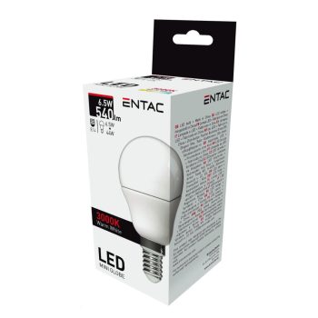 Entac LED Mini Globe E14 6,5W WW 3000K
