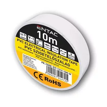 Entac Szigetelőszalag 0.13x19mm Fehér 10m