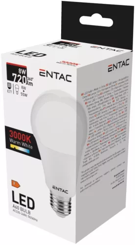 Entac LED Globe E27 8W WW 3000K