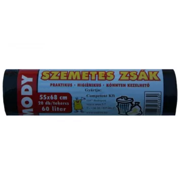 60L-es szemeteszsák 55x68cm-es Mody 20db/roll 50db/karton