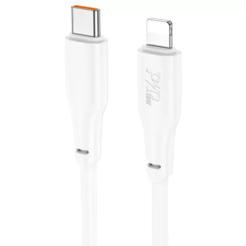  HOCO X93 Force PD20W töltő adatkábel iPhone Type-C - Lightning fehér 1m