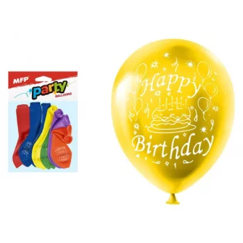 Lufi standard 12db, 23cm Happy Birthday vegyes