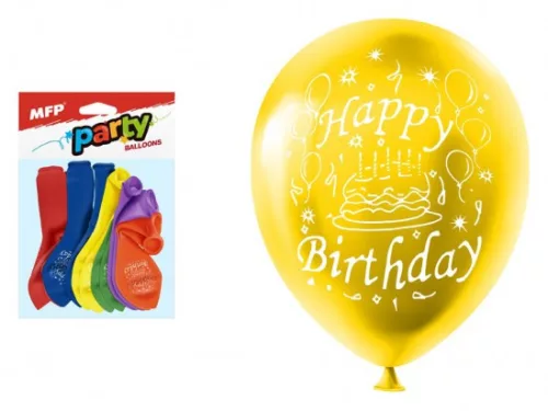 Lufi standard 12db, 23cm Happy Birthday vegyes