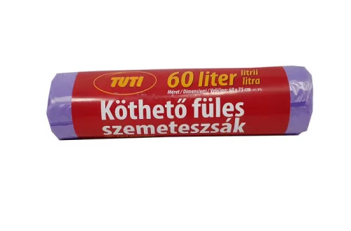 TUTI köthető füles szemeteszsák 60liter 16db/roll, 30roll/gyűjtő